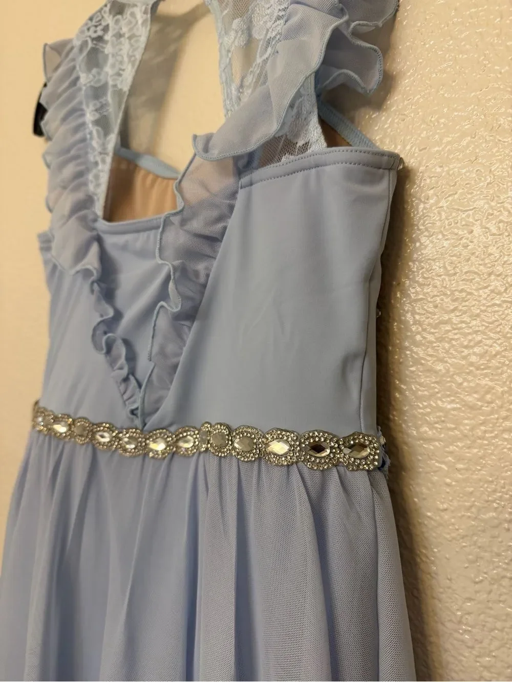 Weissman Dance You Raise Me Up 15819 light blue dress solo leotard MC child